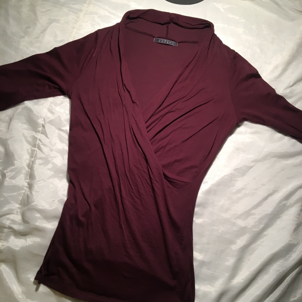 VELVET maroon long sleeve shirt
